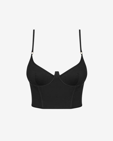 Promees Sandy Bra - Eleganter BH aus schwarzem Strickstoff