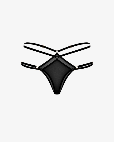 Reina Eleganter String Tanga in Schwarz