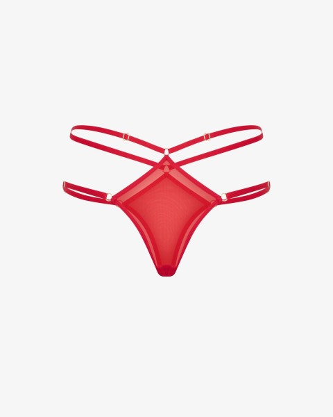 Transparent red thong