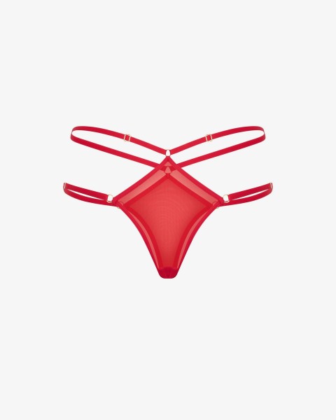 Transparent red thong