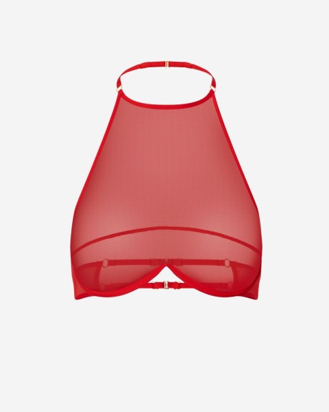 Red sheer bra