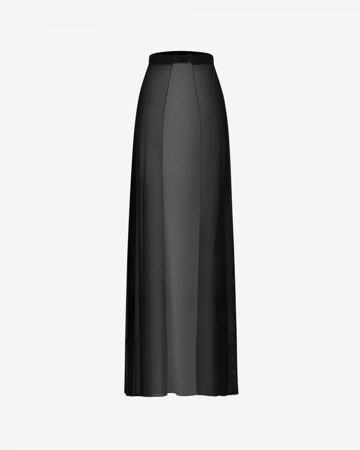Stacy Rock – schwarzer transparenter Maxirock