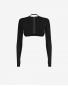 Stacy top – black long sleeve crop top