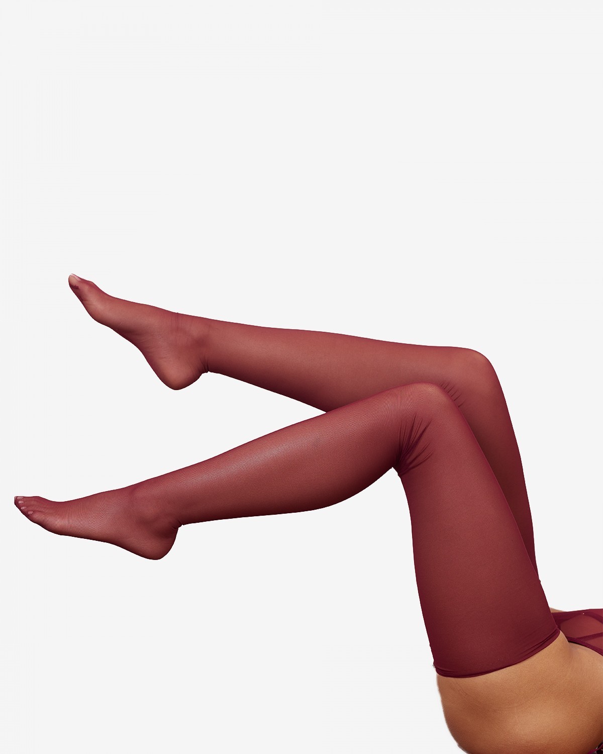 Margo burgundy garter stockings