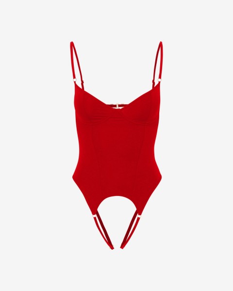 rossa-red-bodysuit-front