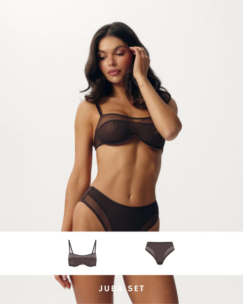 Model wearing Juba lingerie set